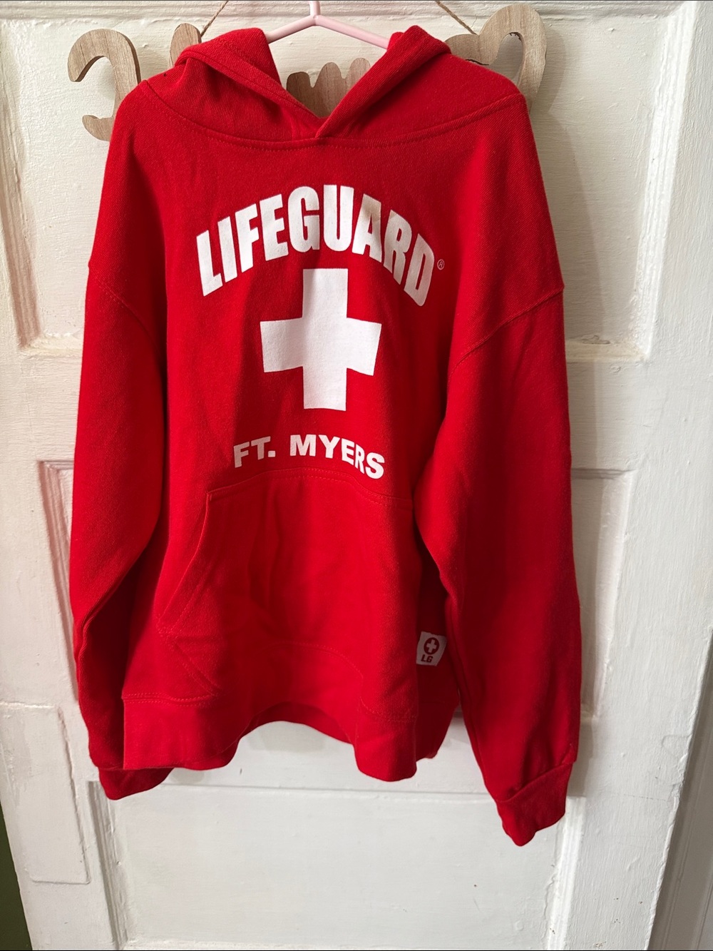 Lifeguard Ft. Myers Red Hooded Sweater